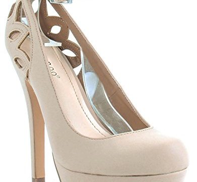 BAMBOO Womens Single Band Chunky Heel Sandal with Ankle Strap